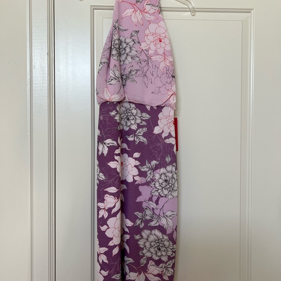 Badgley Mischka Purple and Pink Floral Dress - Picture 3 of 3